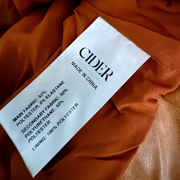 NEW WITH TAGS CIDER SUEDE ZIP UP COLLARED CROPPED RETRO JACKET SIZE LARGE - Picture 10 of 10